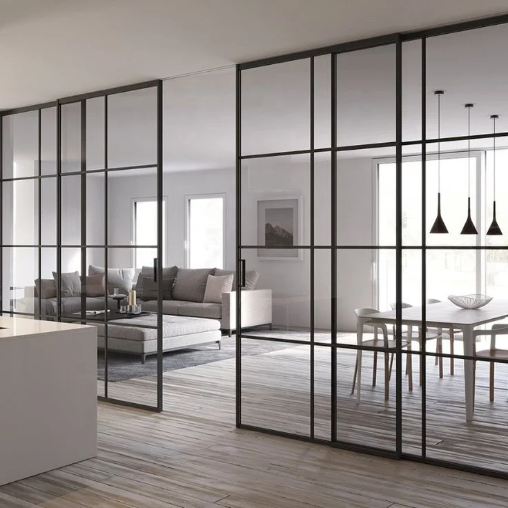 
Custom Double Tempered Glass Soundproof Slim Frame Aluminum balcony sliding glass door 