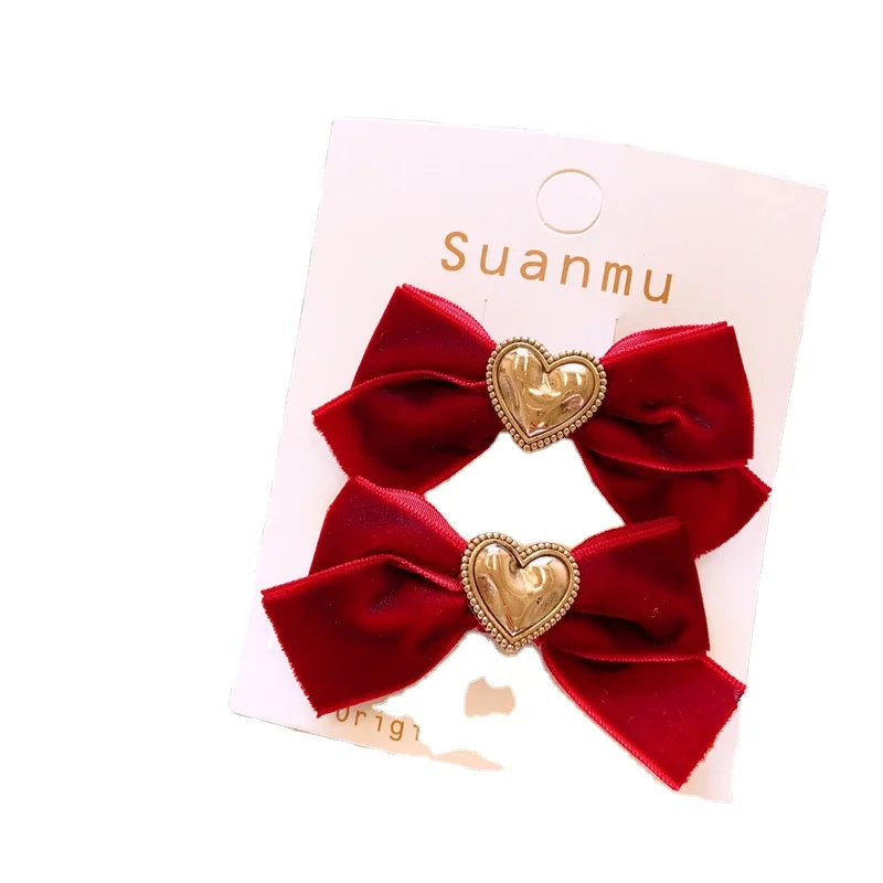 Girl Accessories Kids Velvet Bow Hair Ties For Kids Set Bobby Pin Pair Elastic Hair Ties For Kids Love Family Money