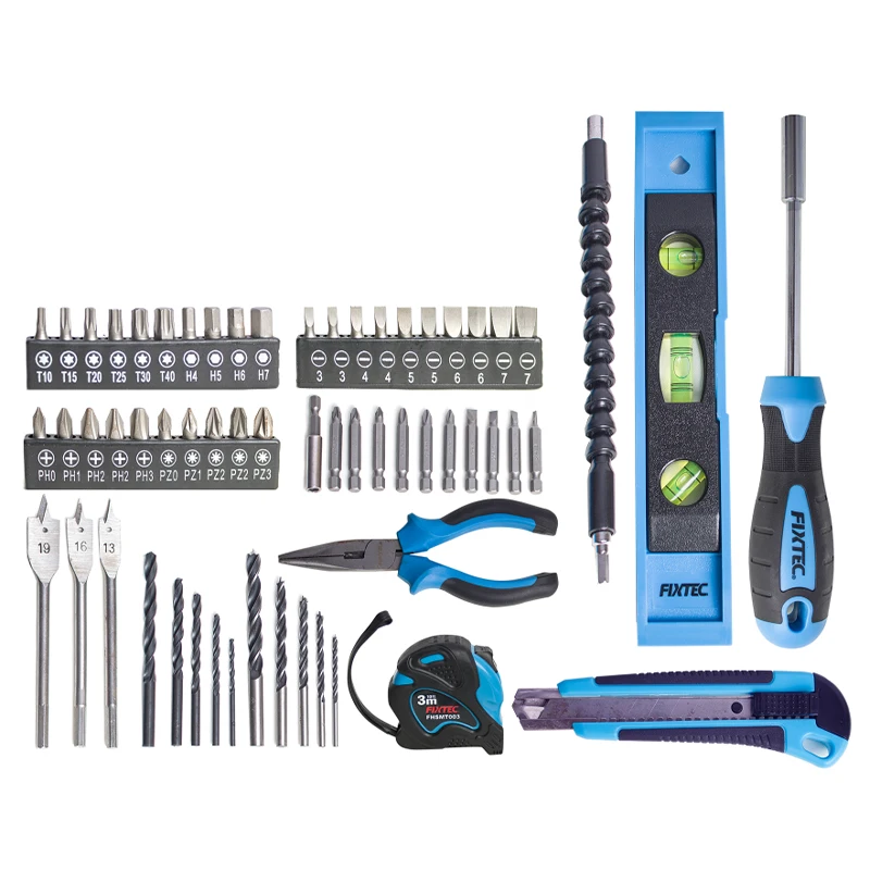 FIXTEC Cordless Drill Wireless Combo Kit 60pcs Accessories Battery Drilling Machine with Case