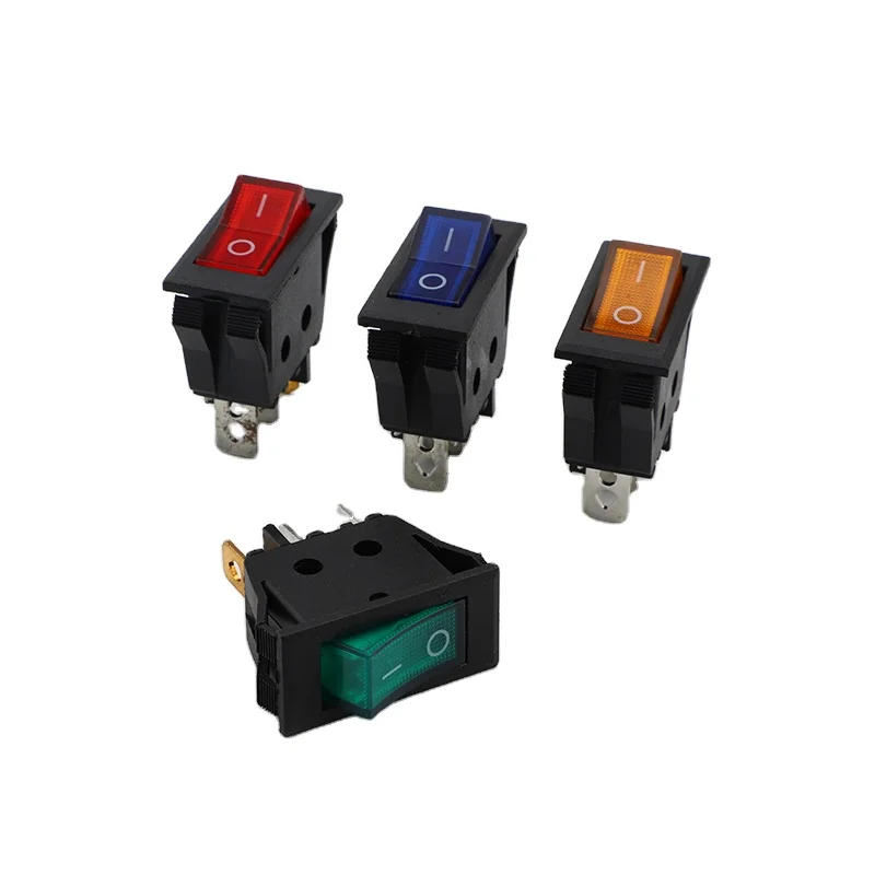 High quality KCD3 series 2 position 3 pin illuminated Rocker Switch 20A 125VAC