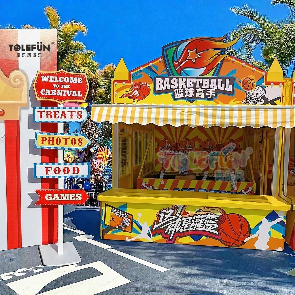 Tolefun Factory Custom Theme Park Midway Festival Slam Dunk Hot Shot Basketball Arcade Machine Carnival Booth Game For Luna Park