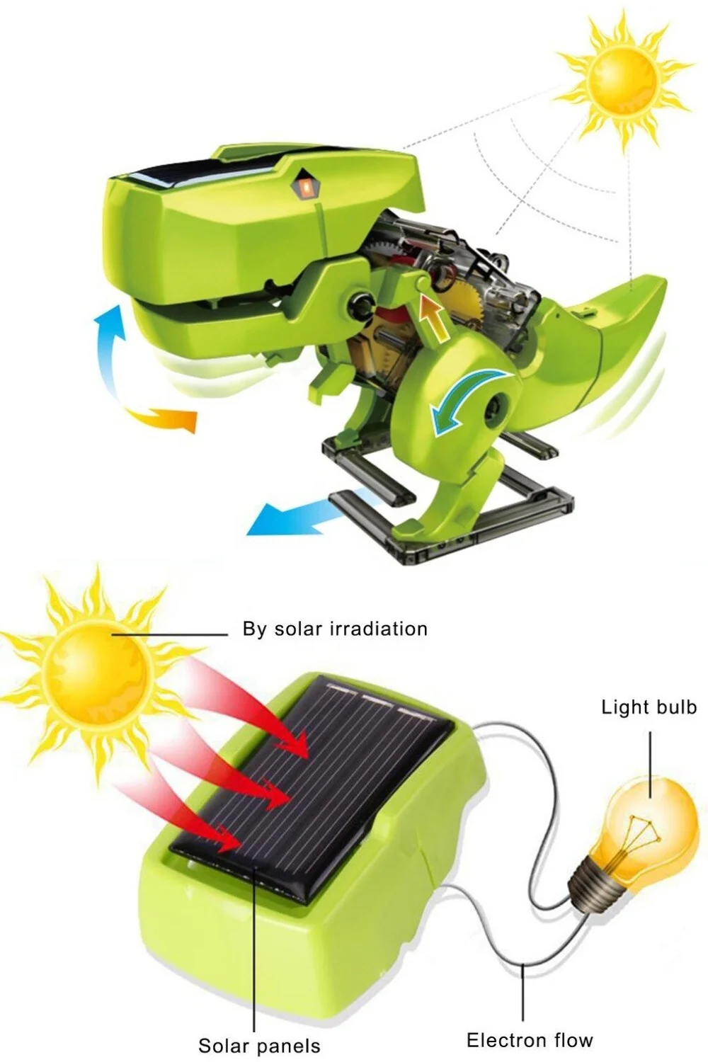 3 in 1 educational solar toys diy self assembled solar energy dinosaur robot science kits stem toy for child early education