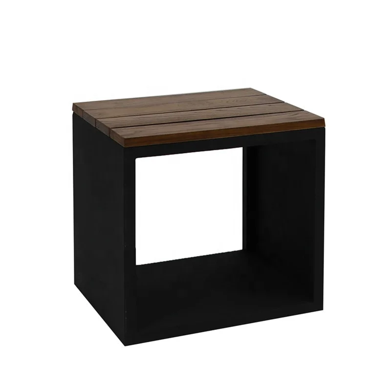 Outdoor & Indoor Use Garden Bench Cubic Small Solid Wooden Seat Patio Bench