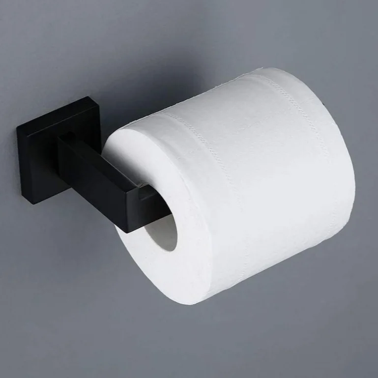 High Quality Black Pipe Hanging Hygenic Restaurant Toilet Tissue Paper Holder