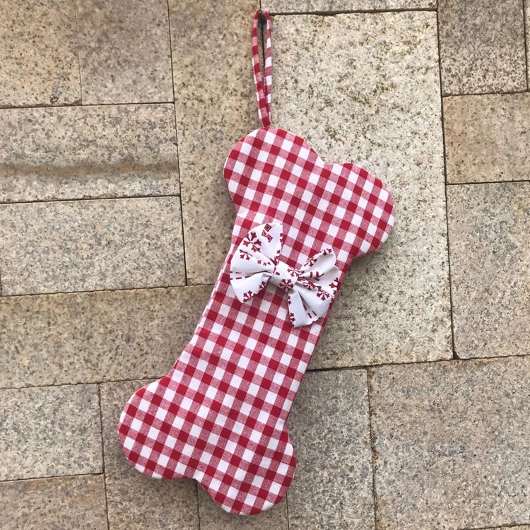 4 Design Hanger Gift Funny Sock Personalized Pet Stocking Custom Bone Christmas Stocking With Bow