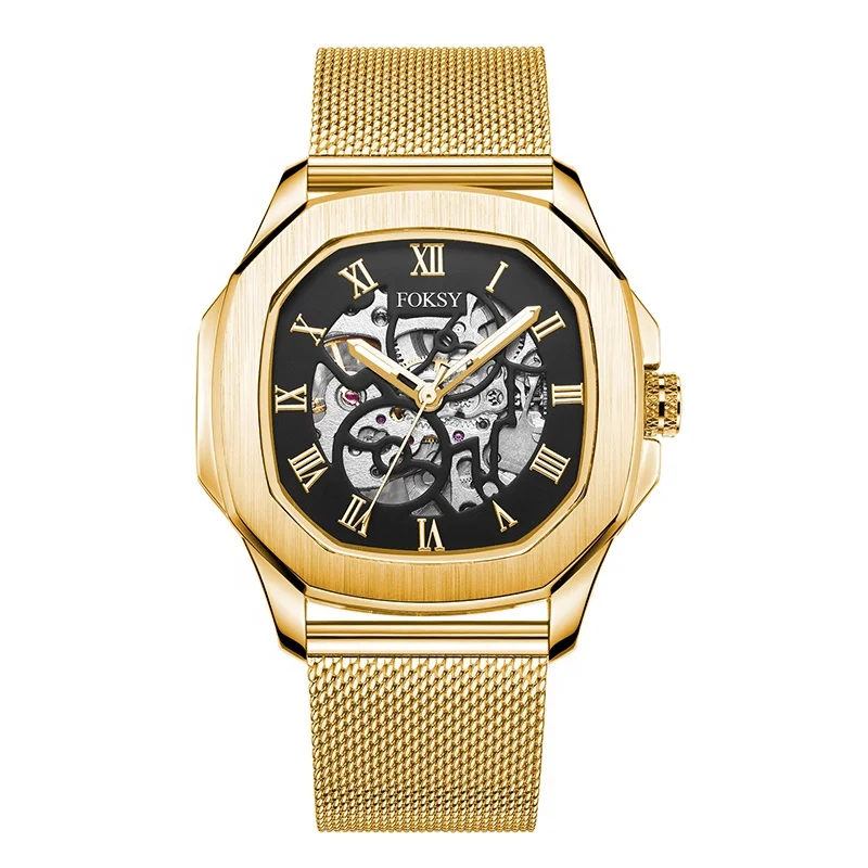 Supplier from China Alloy Case Stainless Steel Mesh Watch Men Luxury Automatic Cheap Price