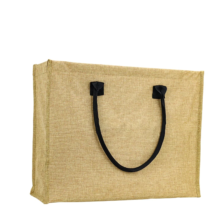 Custom Waterproof Jute Bag With EPE Film High Quality Custom Logo Printed Eco Friendly Jute Beach Tote Bag For Seafood
