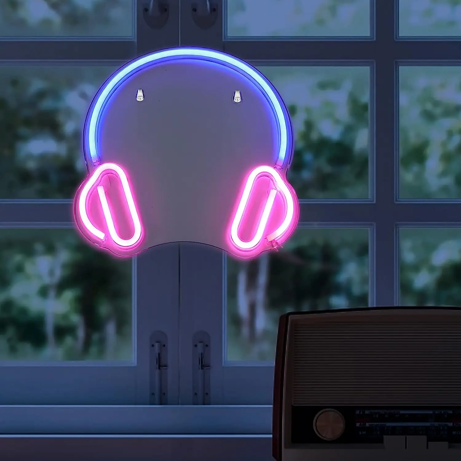 Neon Sign Lights Headphone Led Sign Retro Decoration for Game Room Decoration USB Powered LED Neon Light for Bar Party