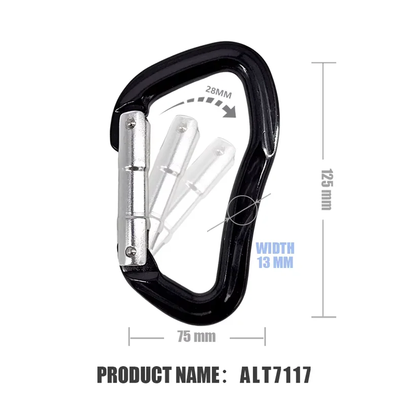 25KN Aviation Aluminium Straight Gate Climbing Carabiners for Mountaineering