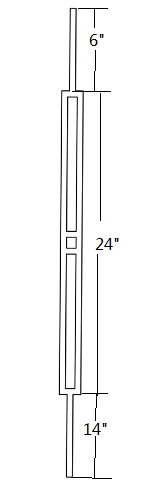 JYD Home Wholesale Rectangle Wrought  Iron Hollow Stairs Balusters -  1/2 in. x 44 in. (Q-129)  -Wrought Iron Decorative parts