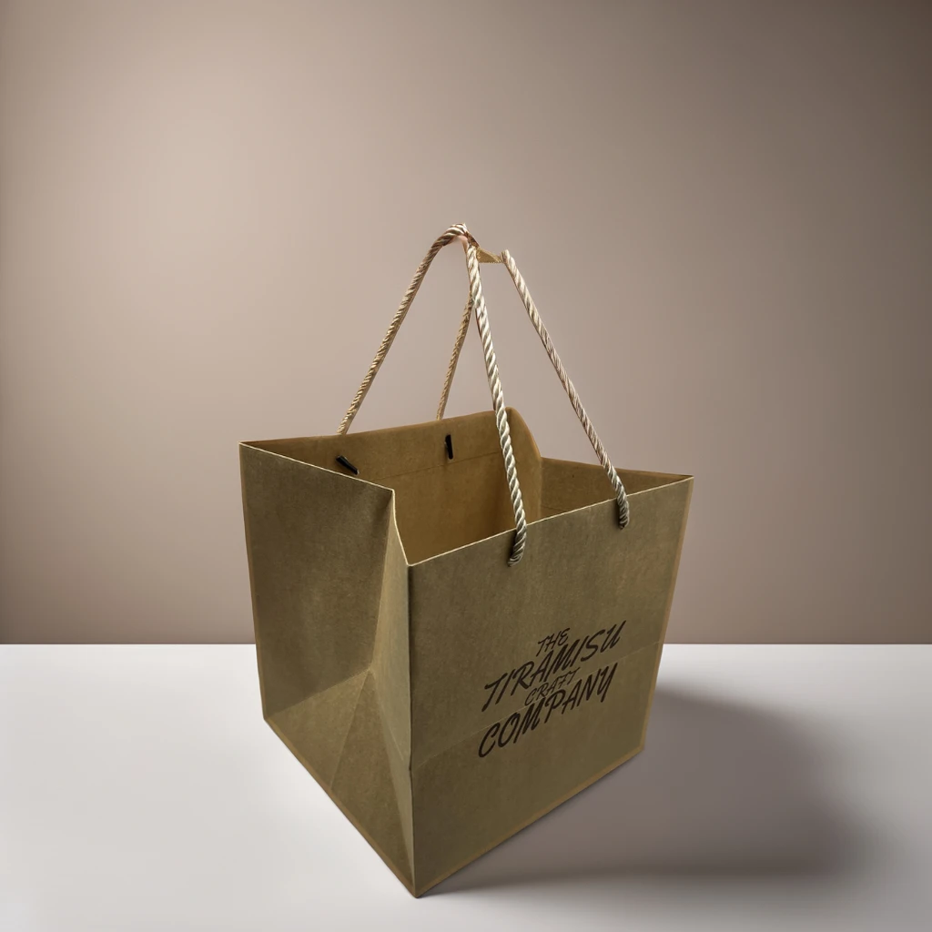 wholesale Eco-friendly kraft paper bags custom logo food packaging cake carry bags with handle