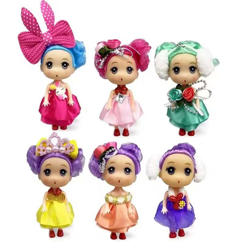 Customized Plastic Mini figure pvc Cartoon Collection Dolls girl toys Mini Cute Princess Doll