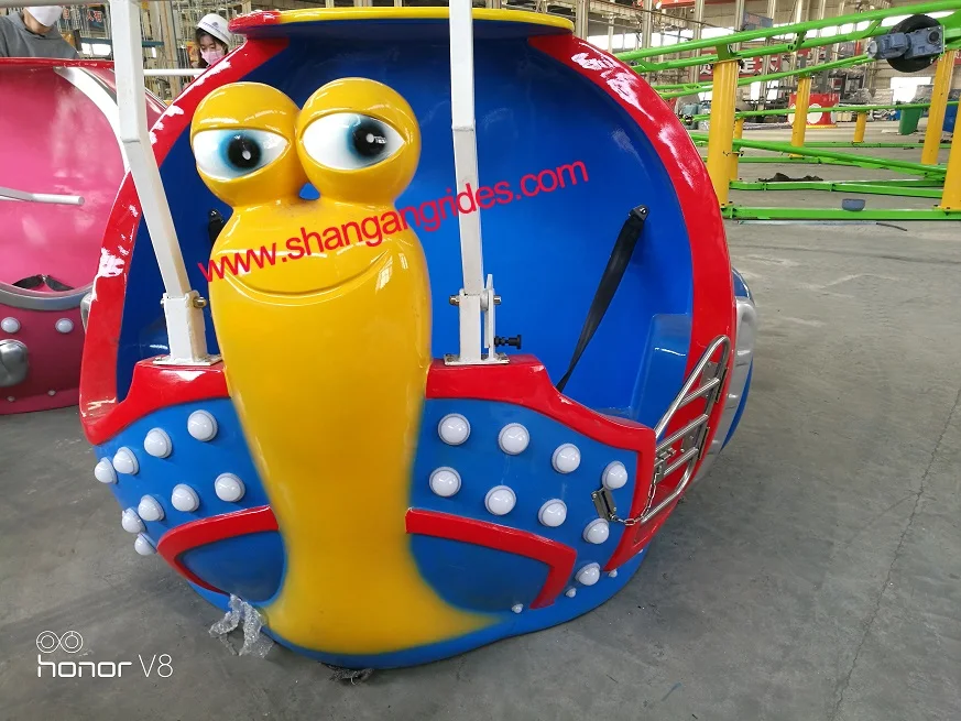 
Factory New Design Amusement Game Rides Kids Snail War Train Rotating Roller Coaster For Sale 