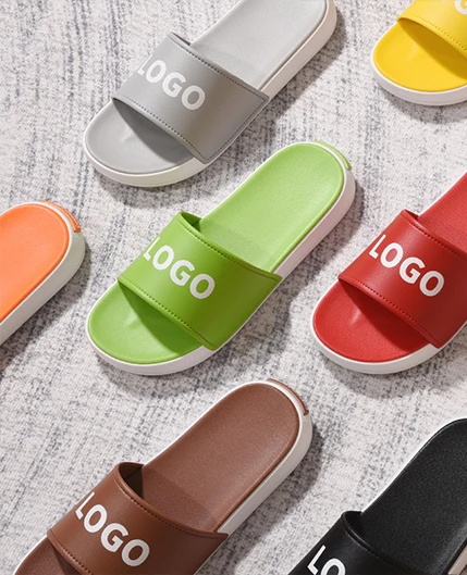 Custom Printing Logo Pattern Black Plain Custom Printing Logo Pattern Unisex Black Sublimation Slipper Flip Flop