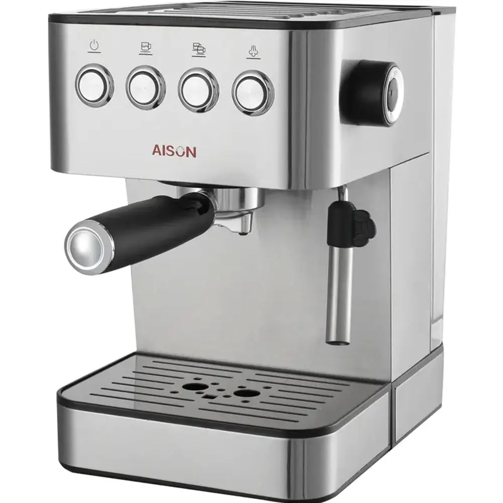 Household Electric Coffee Maker Digital Control With 4 Buttons Stainless Steel Rotary Espresso Coffee Machine