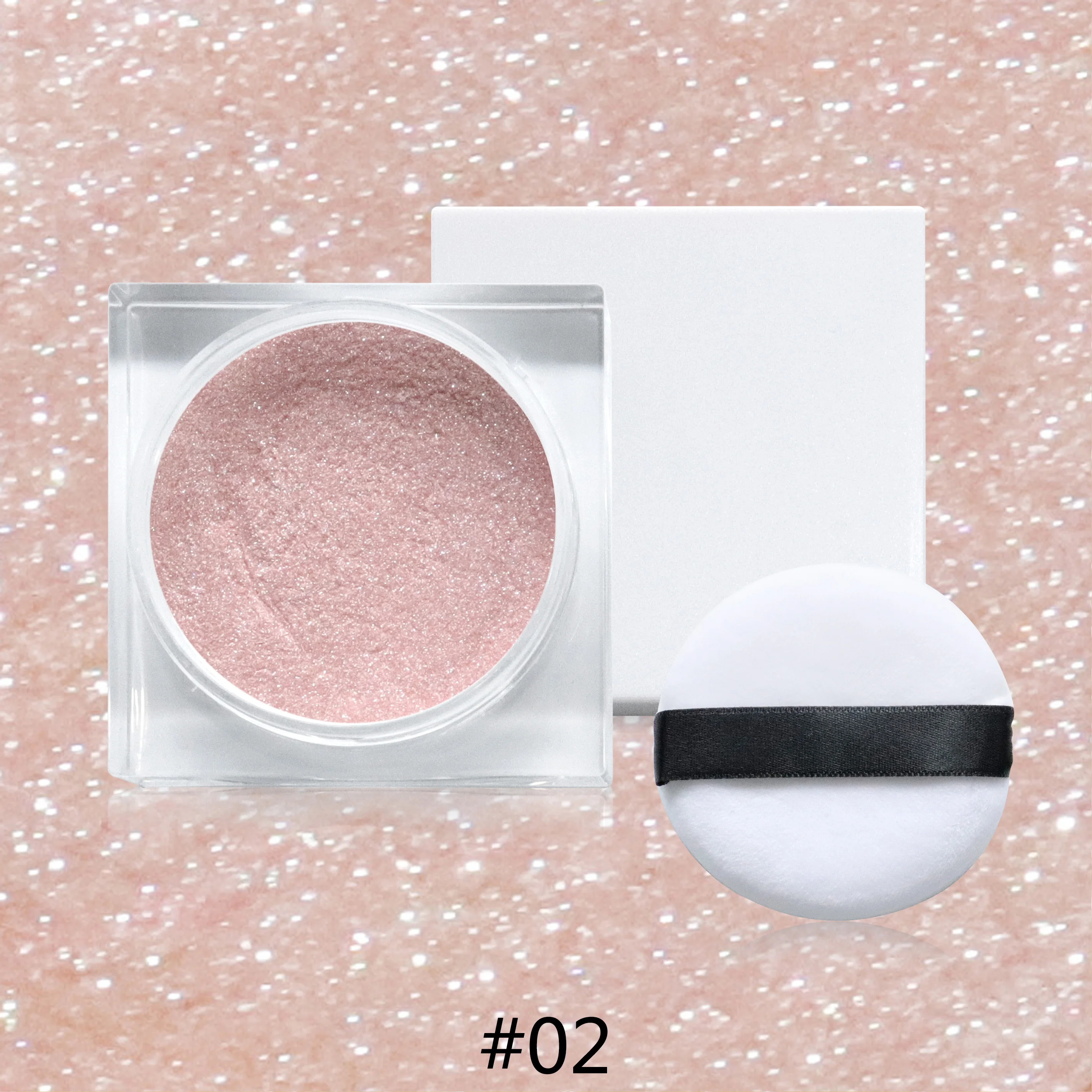 Custom Logo Shimmering Powder Body Glitter Face Highlighter Loose Matte Foundation Oil-Control Feature Makeup Fair Skin Tone