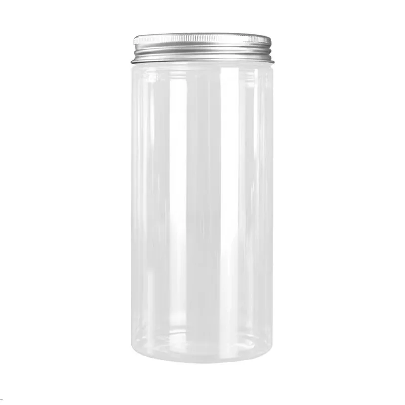 PET wide mouth bottle 500ml plastic bottle food packaging round transparent sealed cans spot wholesale empty cans