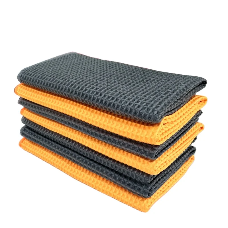 New Products Quick Dry Home Kitchen 100%  Microfiber Pineapple Polishing Drying Towels Wash Car Waffle Weave  Cleaning Cloth