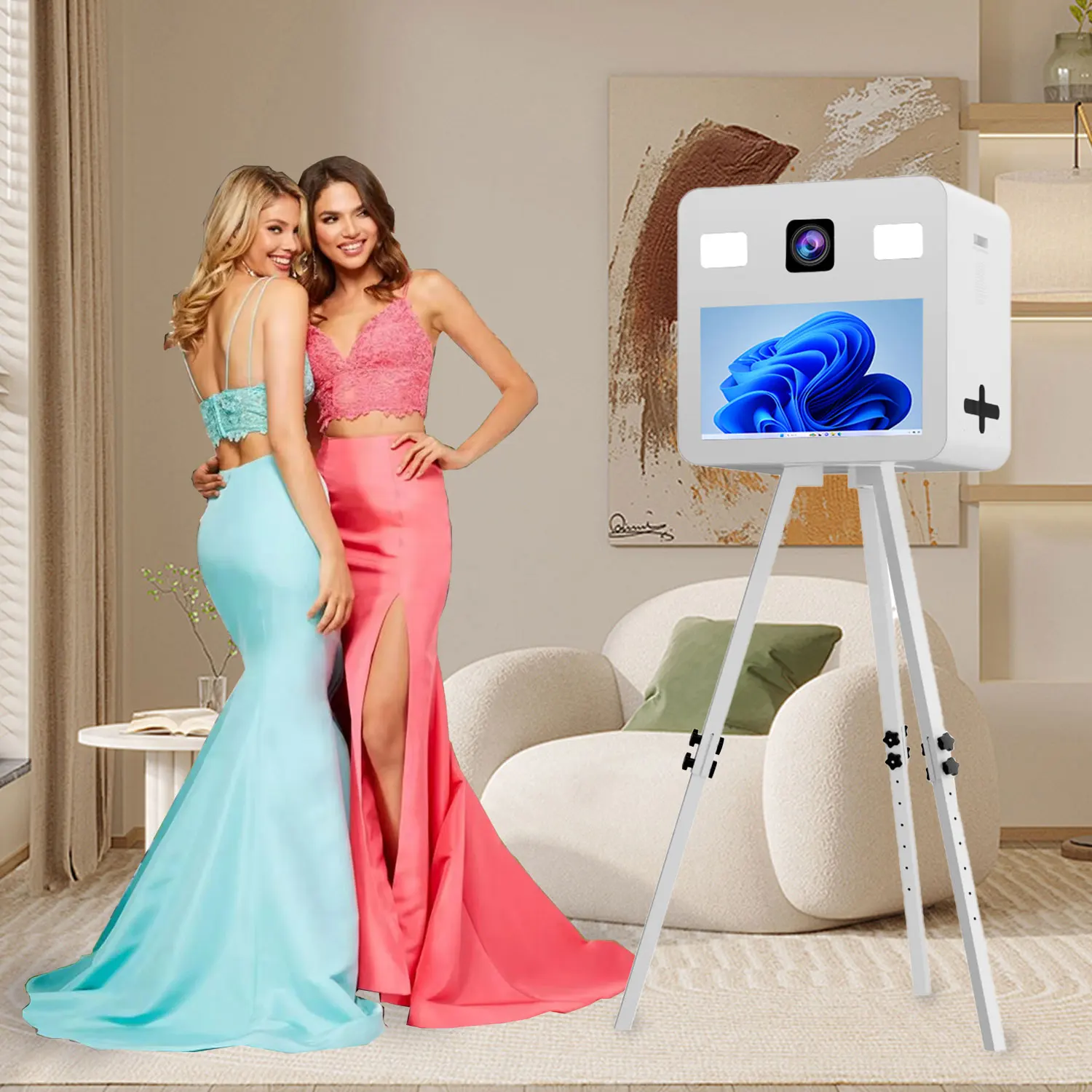 Selfie dslr Photo Booth Machine 15.6 Inch Lcd Touch Screen Poto Box Printer Camera Kiosk Dslr PhotoBooth With Flight Case