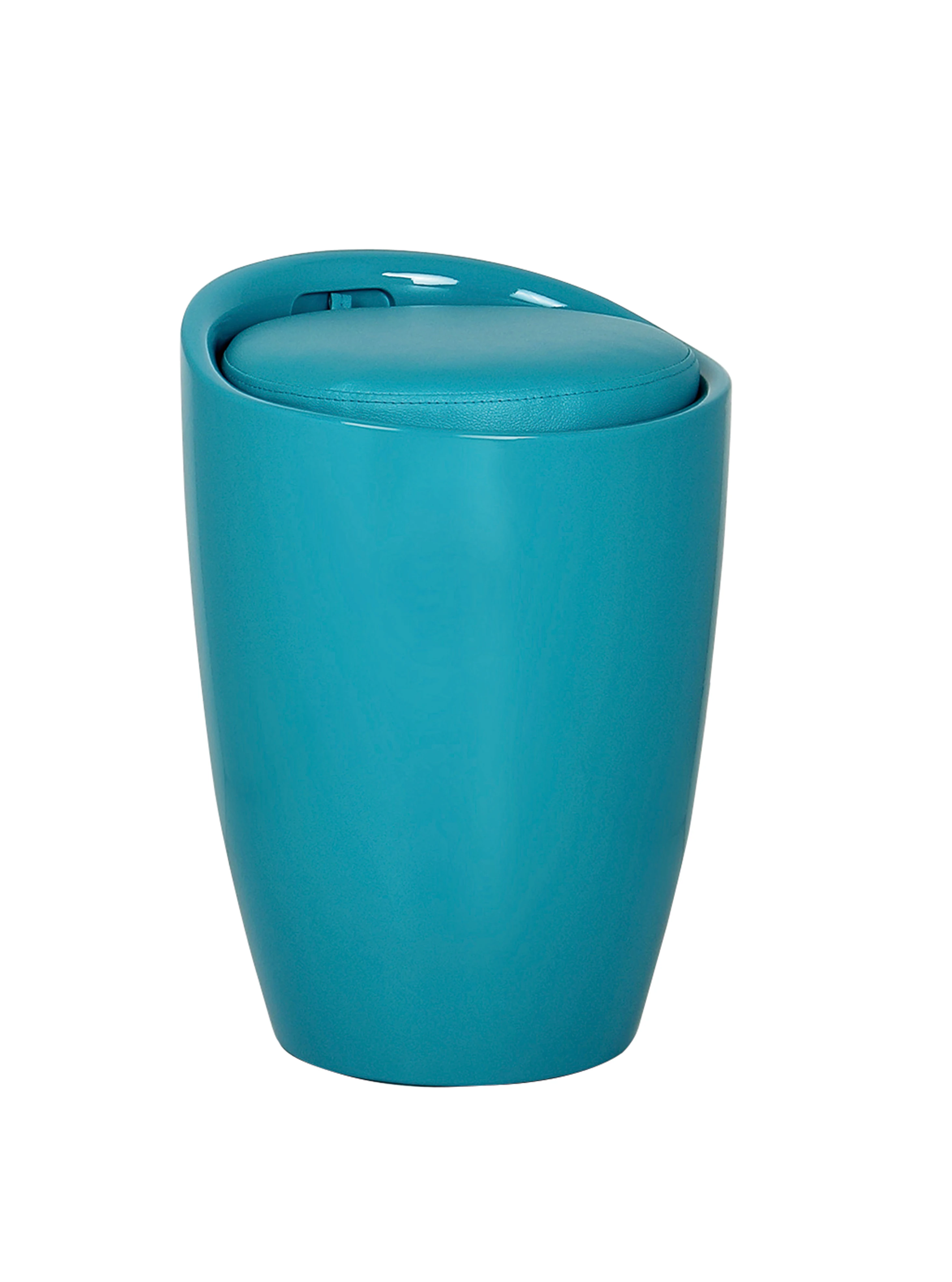 Black ABS plastic round base kids chair Ottoman Storage bin for Laundry