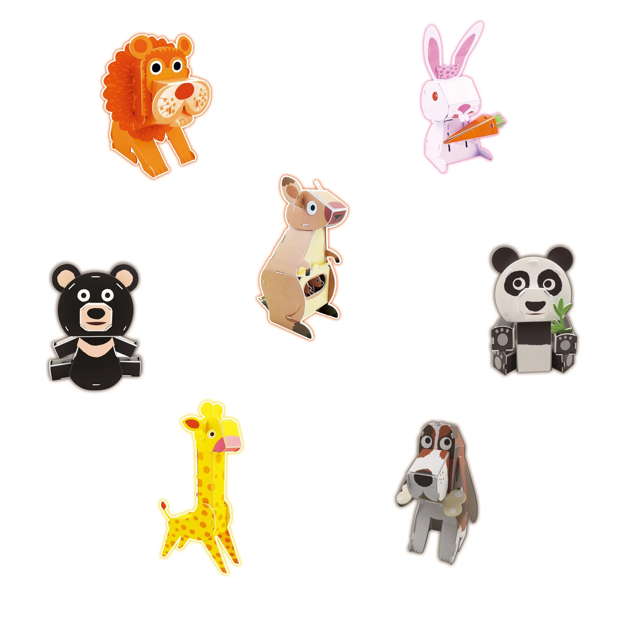 Hot Selling DIY Kids Toy Educational Toy Hand On Ability Animals Home Decor DIY Assemble Paper Model Toy Animal 3D Paper Puzzle