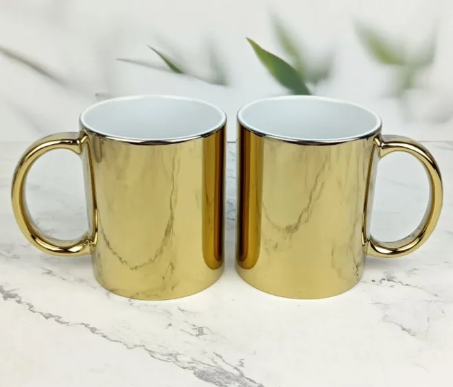 China factory Topjlh Customize 11oz Sublimation Gold Plated Magic Ceramic Color Coffee Mug
