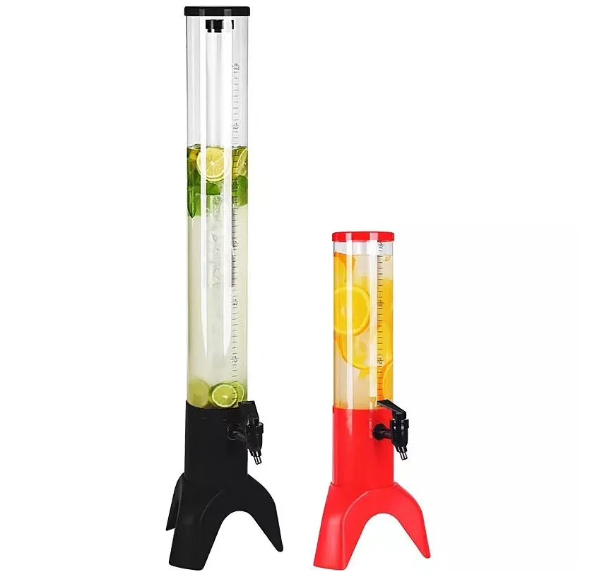 Best-selling Drinking beer tower 3.0 liter Beer Dispenser Tap Portable Led Light with stainless steel ice tube
