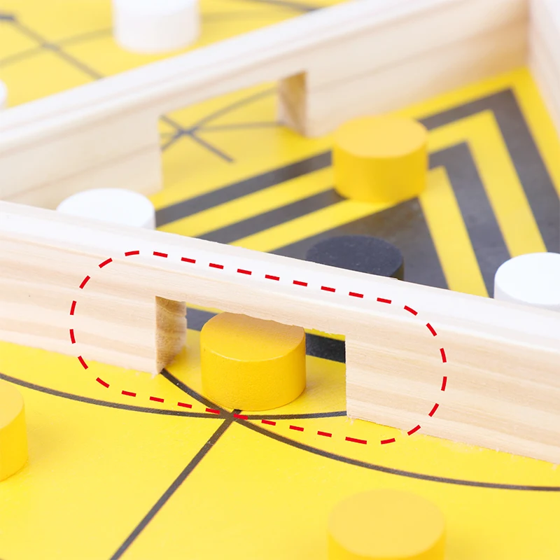 Wooden 3 player Sling Puck Game Factory party board game for kids Fast Table Desktop Battle Game