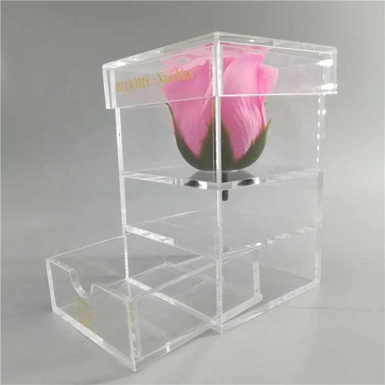 Wholesale Acrylic Chocolate Box Acrylic Flower Box with Holes Packaging Rose