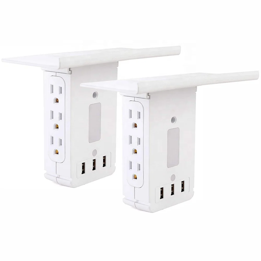 Американский сетевой 6 розеток переменного тока полка стабилизатор напряжения 3USB быстрая зарядка
