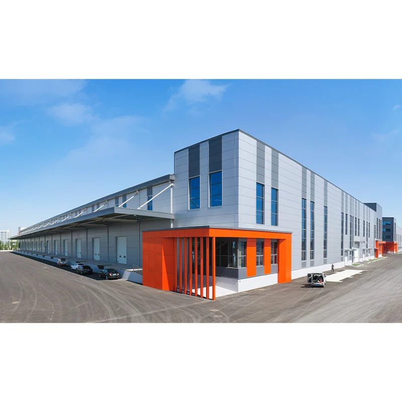Metal frame steel structure building Designed prefabricated Industrial zone Worshops plant factory