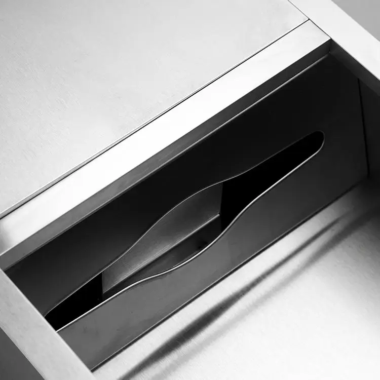 Commercial  stainless steel  wall mount combination waste bin and toilet hand paper towel dispenser with trash bin