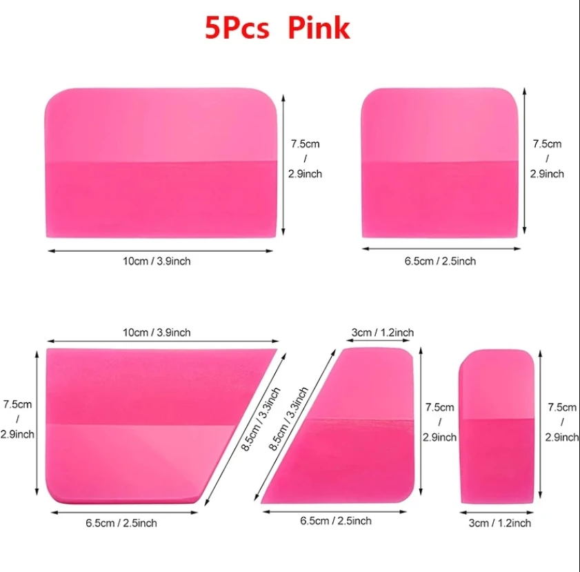 5 in 1  Squeegee Anti-Scratch Rubber Scraper Car Paint Protection Film Install Vinyl Wrap Tool Soft TPU Mini Tint Squeegee