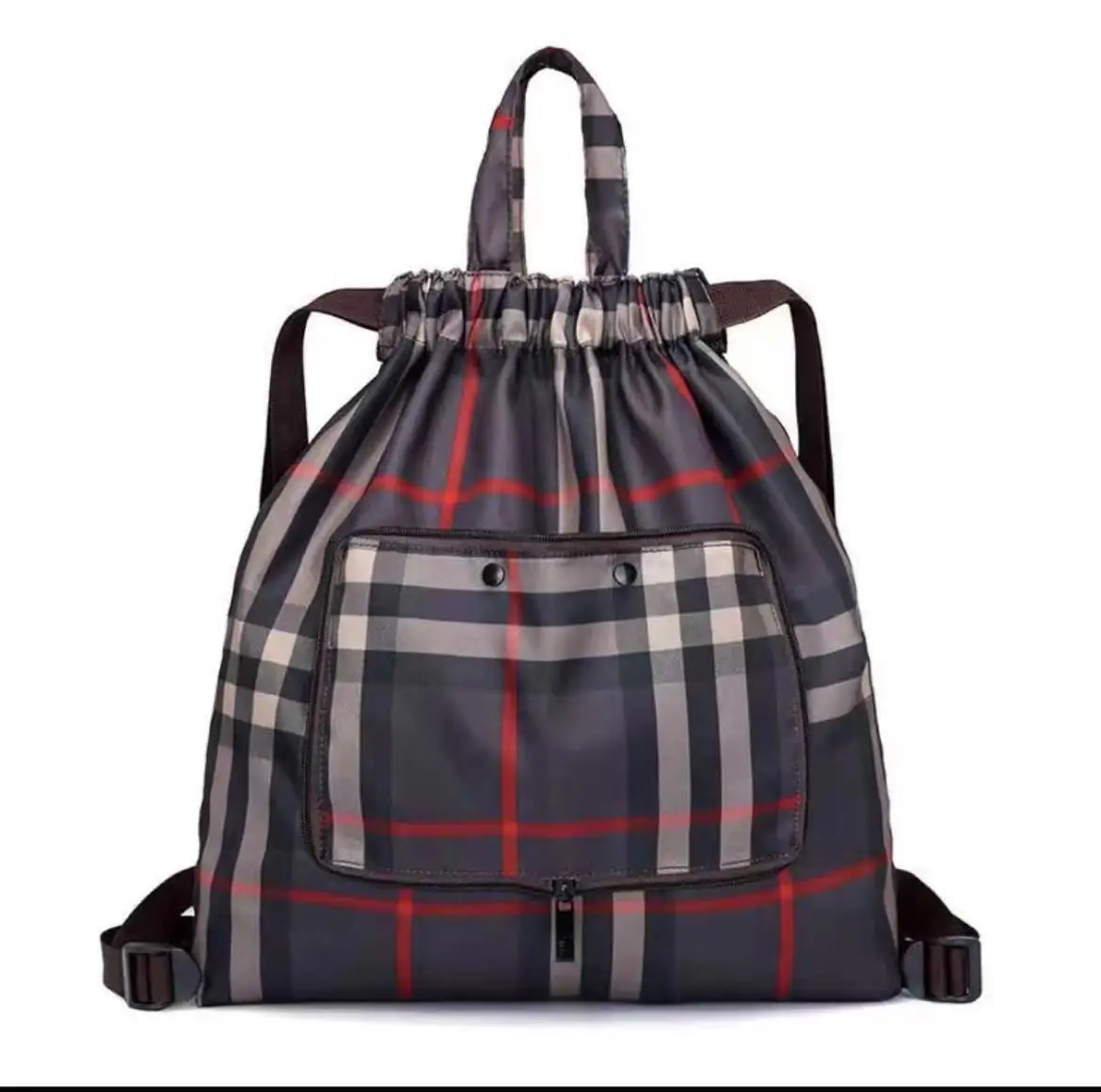 Factory direct cartoon waterproof collapsible draw rope bunch travel shopping bag grocery portable folding backpack bag