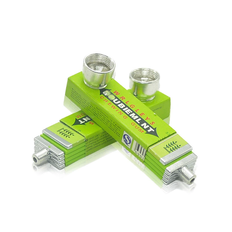 Chewing Gum Shape Weed Metal Smoking Pipe Rasta Novelty Creative Mouthpiece Alloy tobacco Novelty Items Gift Herb Tobacco Pipe