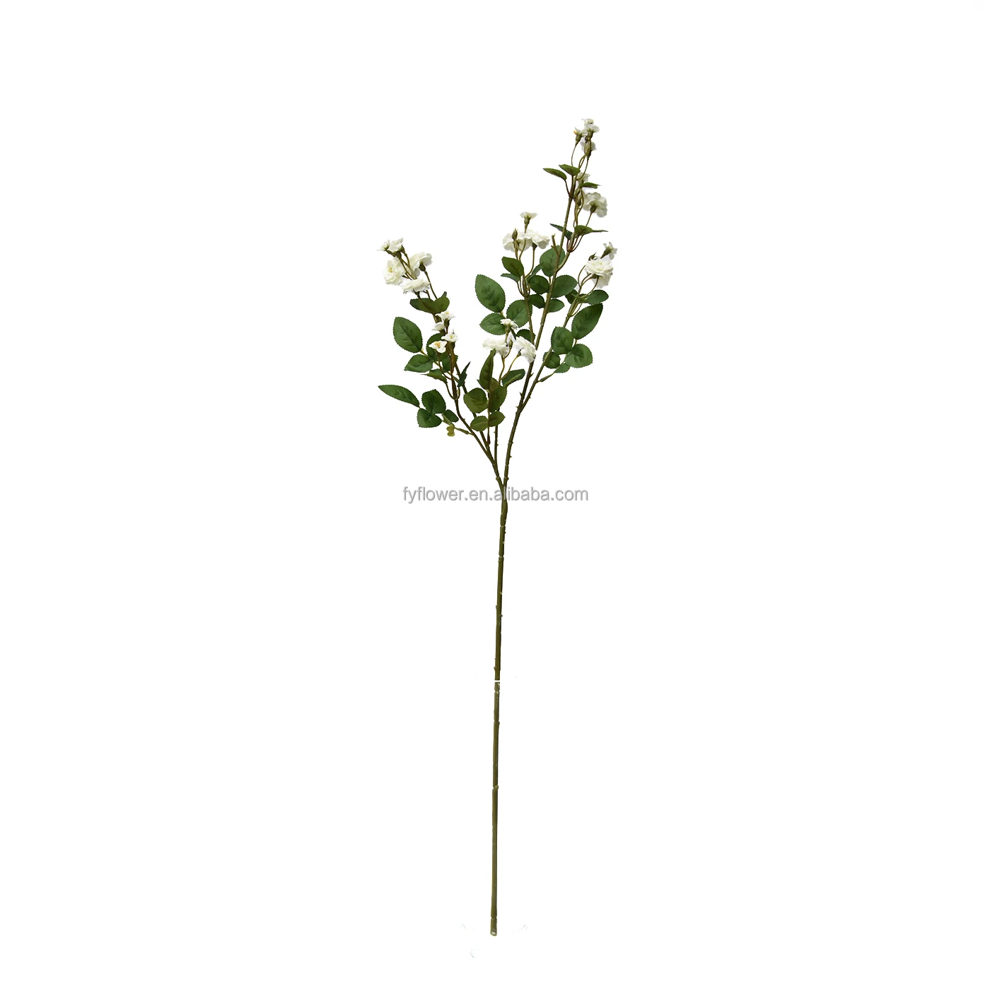 Hunan Zhanjiajie Fuyuan Yiwu Canton Fair white baby rose stalk popular small heads silk flowers for wedding home decor