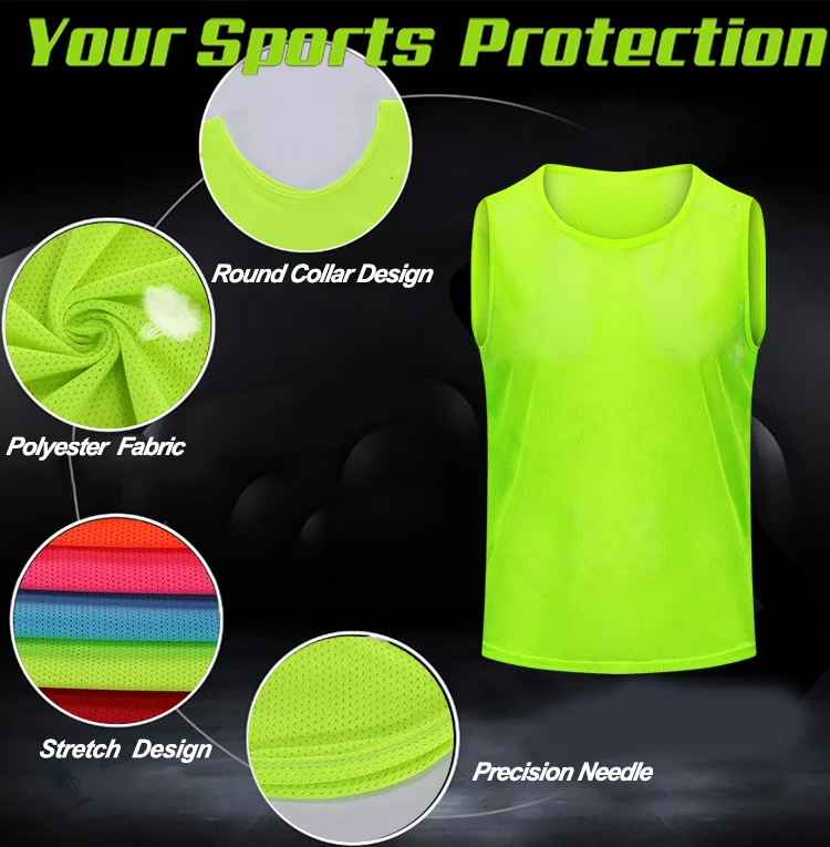 custom quick dry soccer training  bibs breathable mesh soccer vest cheap football bibs football vest soccer training bibs