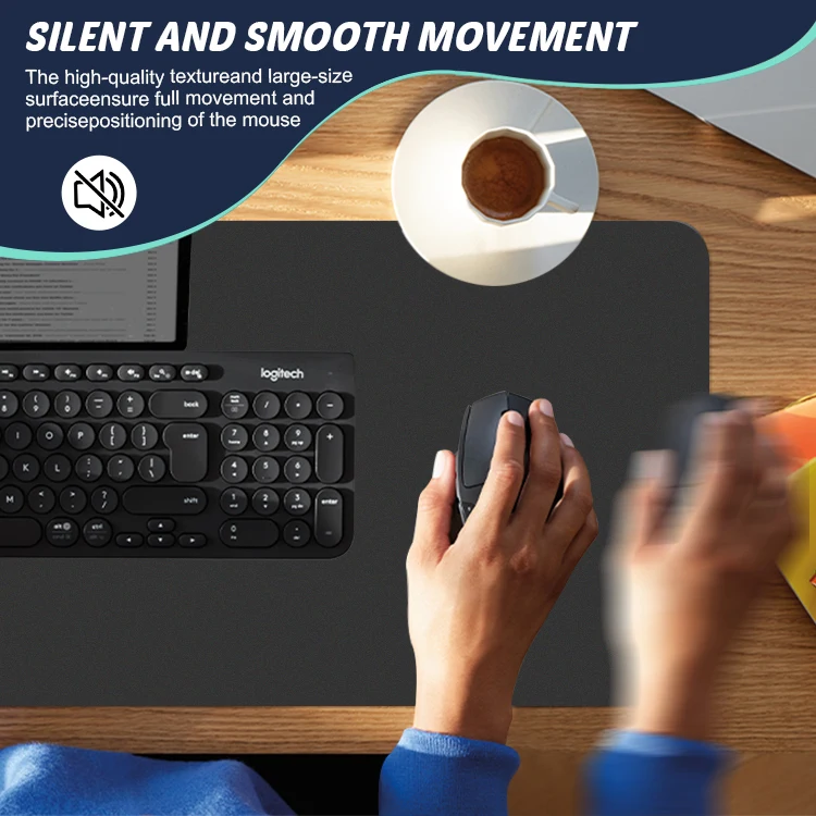 Factory Custom Non Slip Natural Rubber Black Sublimation Desk Mouse Pad with Logo