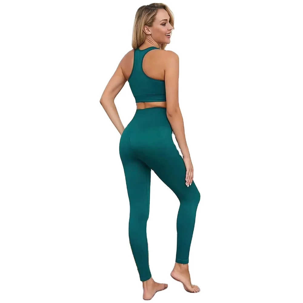 Custom Workout Yoga Sets Clothes Fitness Yoga Leggings Gym Tights and Sports Bra Set For Women