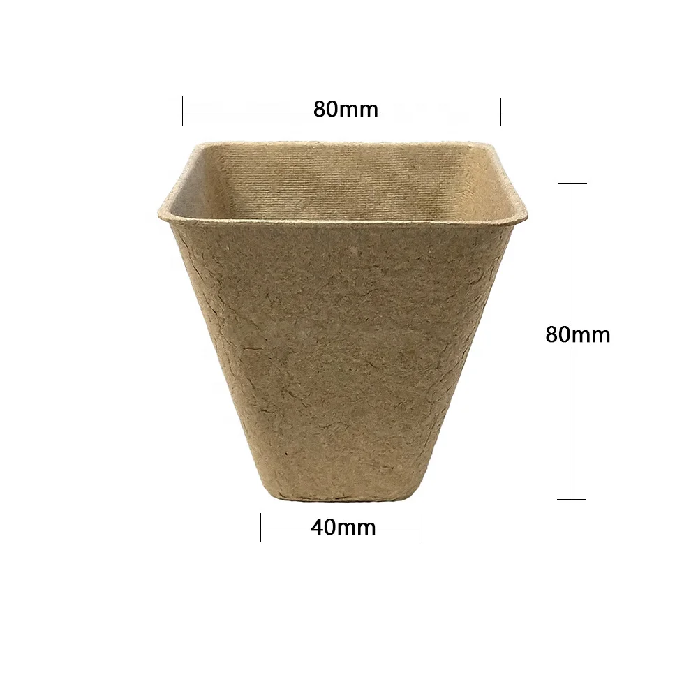 Manufacturer wholesale disposable pulp molded seedling cup 4 holes 8 cm round gardening seedling cultivation paper cup