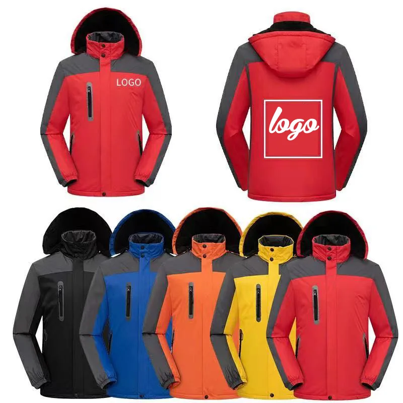 2022 New Fashion Stormsuit Mountaineering Camping Windproof Rain Proof Snow Plus Velvet Thickened Stormsuit Pizex