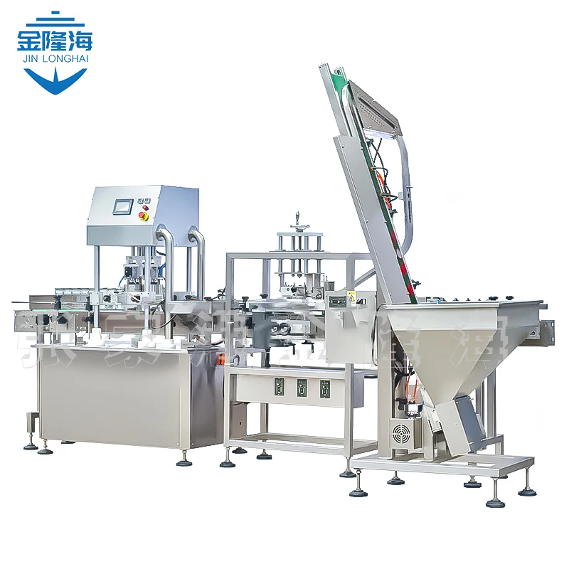 Waterfall cappingBottle  spray coding automatic bottle  waterfall capping machine. Beverage filling mechanismcappingdevice