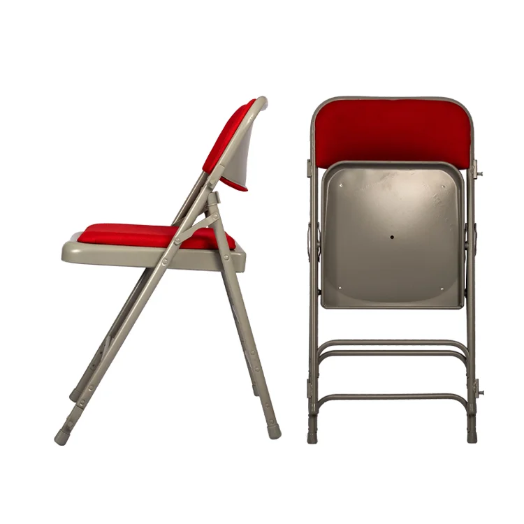 Outdoor Red Padded Wedding Banquet Foldable Plastic Resin Folding Chairs for Events