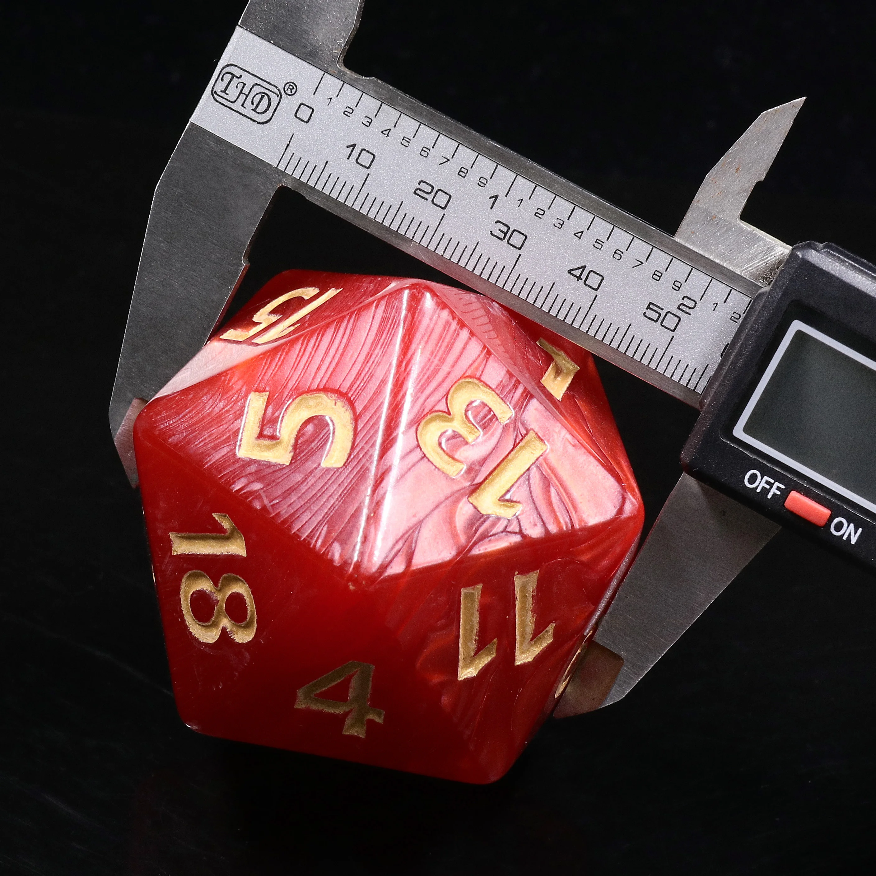 55 мм титановый жемчуг D20 игральные кости акриловые многогранные RPG развлекательный Набор для подземелий Драконов