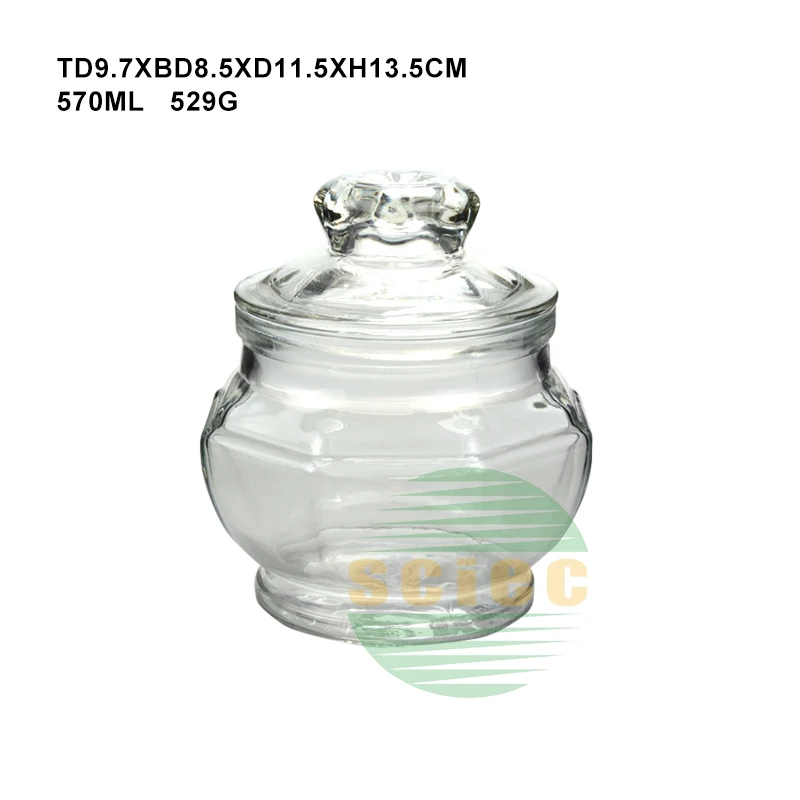 wholesale clear hermetic glass mason storage cookies jar
