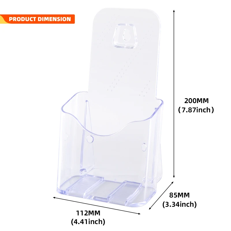 Wall Mounted Brochure Holder Desktop Acrylic Literature Stand Custom Magazine Display Stand