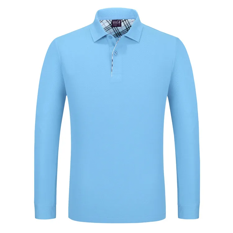 
Double mercerized cotton polo shirts for men 100% cotton long sleeve 