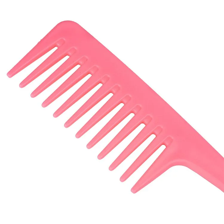 Wholesale Plastic Hair Massage Comb Wide Tooth Barber Combs Hook Styling Durable Comb for Beauty Salon