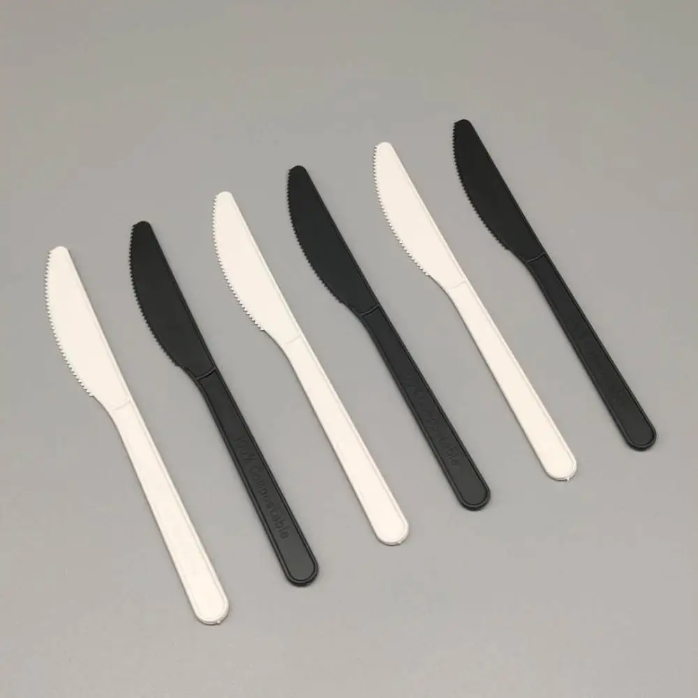 
Greenworks cPLA compostable utensils 7 inch Knife Bulk eco friendly restaurant knife sets for wedding 