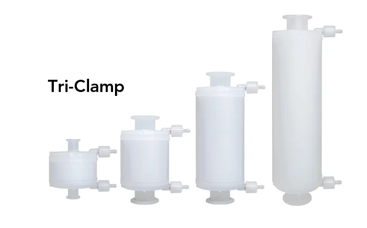 Hydrophilic PES Membrane Filter Cartridge Lab Disposable Capsule Filter Tri Clamp 5 Inch Filters